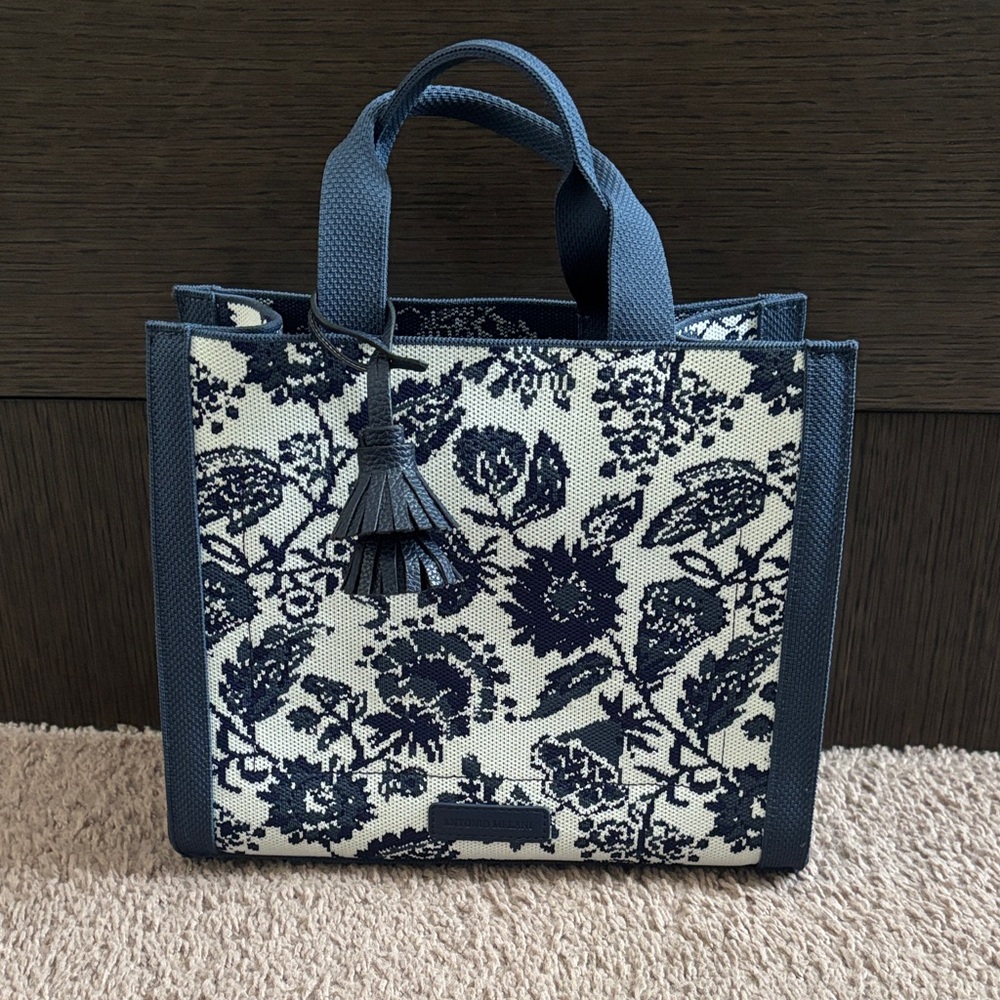 NWT Antonio Melani Floral Jacquard Tote Satchel w/ Strap